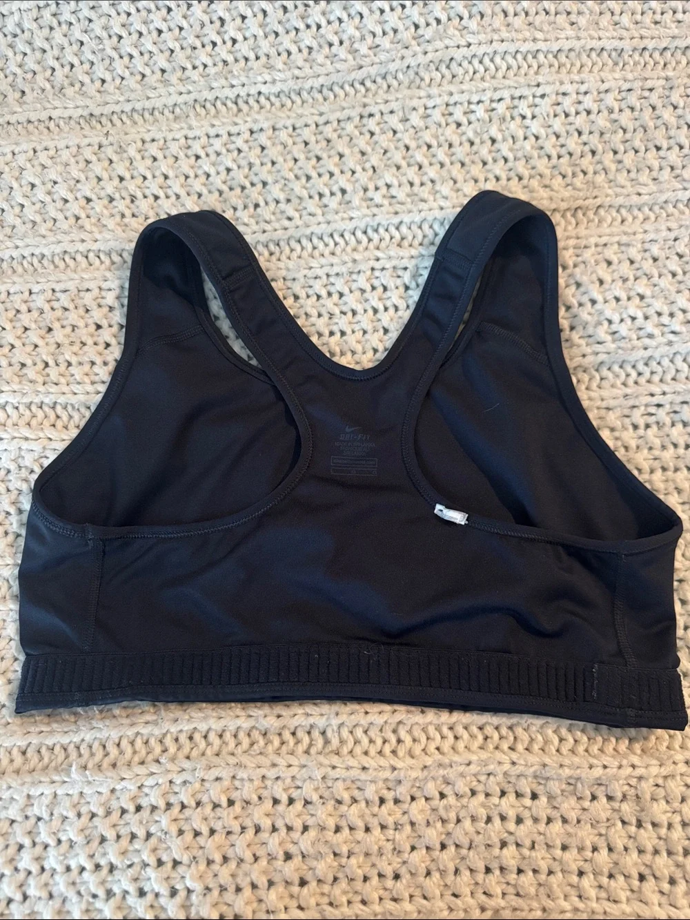 Nike Navy Racerback Sports Bra with White Swoosh